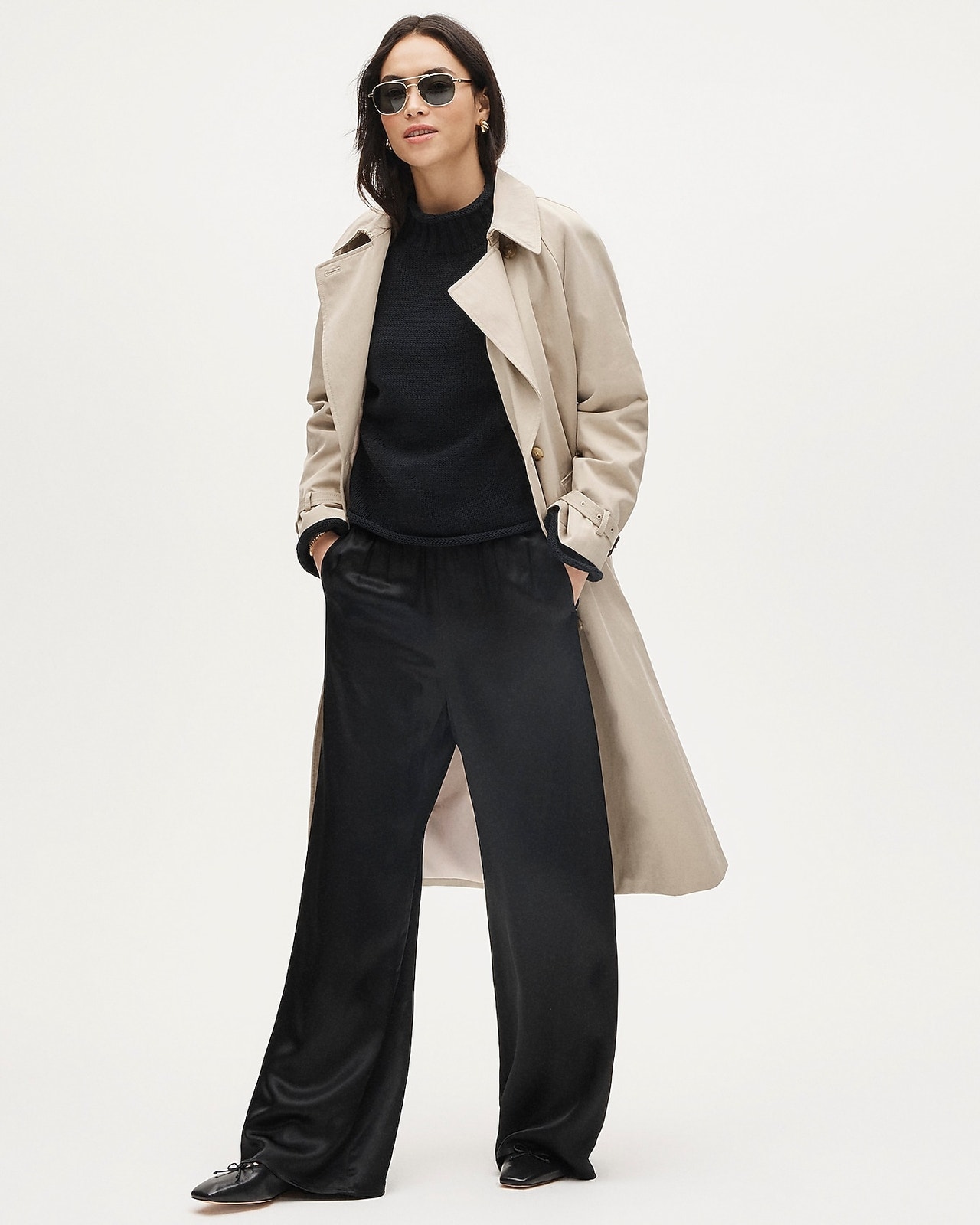 J. Crew Cosmo Pant Luster Charmeuse Elastic Waist Black Size Pxs Nwt